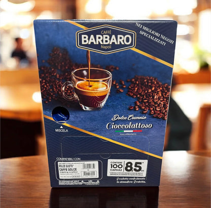 100 Capsule DOLCEGUSTO - Caffè Barbaro - MISCELA BLU | Dolce, cremoso e cioccolattoso (Copia)