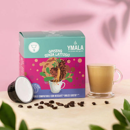 DOLCEGUSTO SENZA LATTOSIO - Ymala - Cappuccino, Ginseng e Frutti di Bosco | Box da 16 Capsule