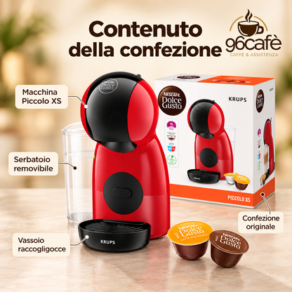 Macchina da Caffè Nescafé Dolce Gusto Krups Piccolo XS Rossa – Compatta, 15 Bar, Caldo/Freddo