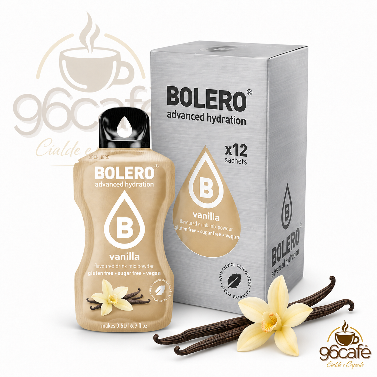 Bolero Drink 12 Bustine da 9g – Insaporitore per Acqua Senza Zucchero, Senza Glutine e Vegano| Gusti assortiti