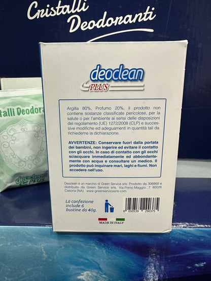 Cristalli Deodoranti Deoclean – Profumazione Ambiente, Scope Elettriche, Profumatore Posacenere e Armadi - 6 Bustine da 40g (5 Fragranze)