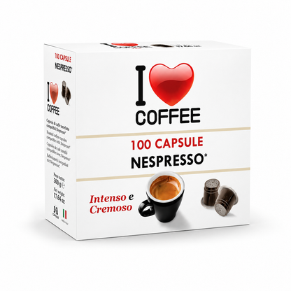 Nespresso - I love Coffee - Formato da 100 Capsule Compatibili - Miscela forte e cremosa