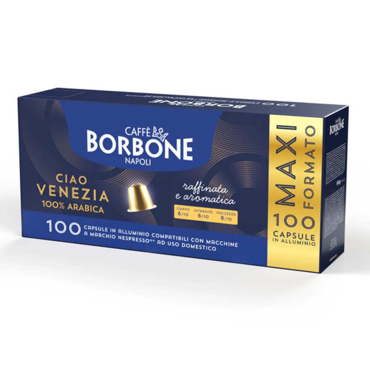 100 Capsule in Alluminio NESPRESSO – 3 Miscele Caffè Borbone | Mia Napoli, Ciao Venezia e Magica Palermo
