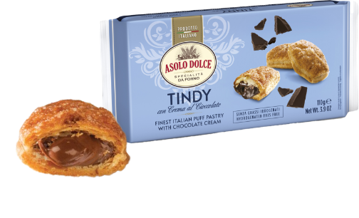 Tindy alla Crema di Nocciola – Sfoglia Artigianale Ripiena | Snack Dolce Monoporzione Made in Italy