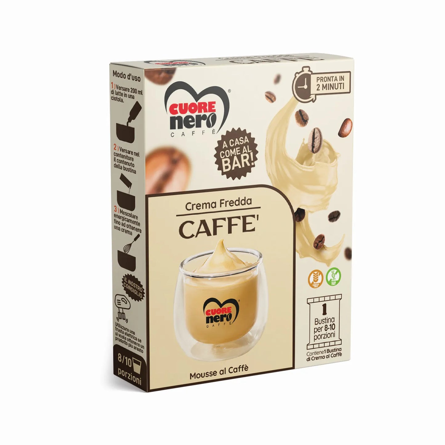 6 creme fredde + 2 in omaggio (Omaggio a scelta nostra) - PRONTA IN 2 MINUTI - Crema Caffe, Crema Bueno, Crema Fondente, Crema Mars