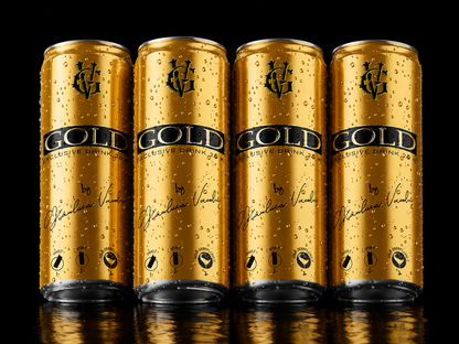 4 LATTINE - Gold Exclusive Drink 24K - Bevanda Analcolica - Energy Drink Senza Glutine da 250ml