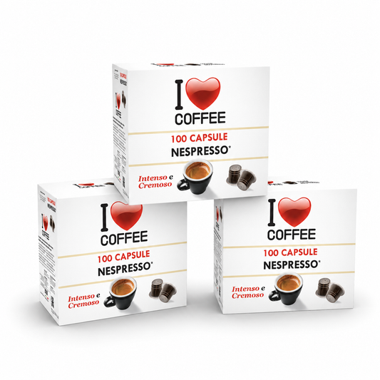 Nespresso - I love Coffee - Formato da 100\200\300 Capsule Compatibili - Miscela forte e cremosa
