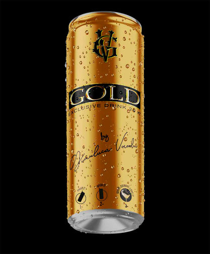 4 LATTINE - Gold Exclusive Drink 24K - Bevanda Analcolica - Energy Drink Senza Glutine da 250ml