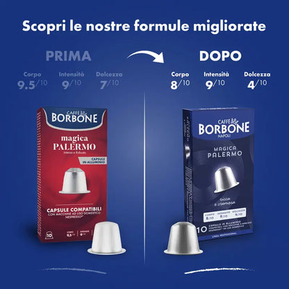 100 Capsule in Alluminio NESPRESSO – 3 Miscele Caffè Borbone | Mia Napoli, Ciao Venezia e Magica Palermo