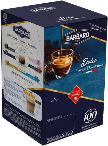 100 Capsule DOLCEGUSTO - Caffè Barbaro - MISCELA BLU | Dolce, cremoso e cioccolattoso (Copia)