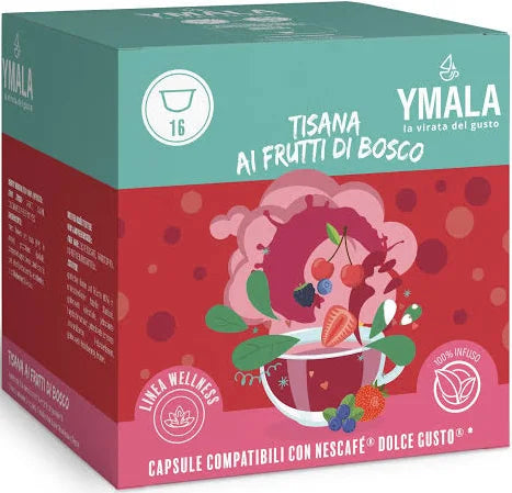 DOLCEGUSTO SENZA LATTOSIO - Ymala - Cappuccino, Ginseng e Frutti di Bosco | Box da 16 Capsule