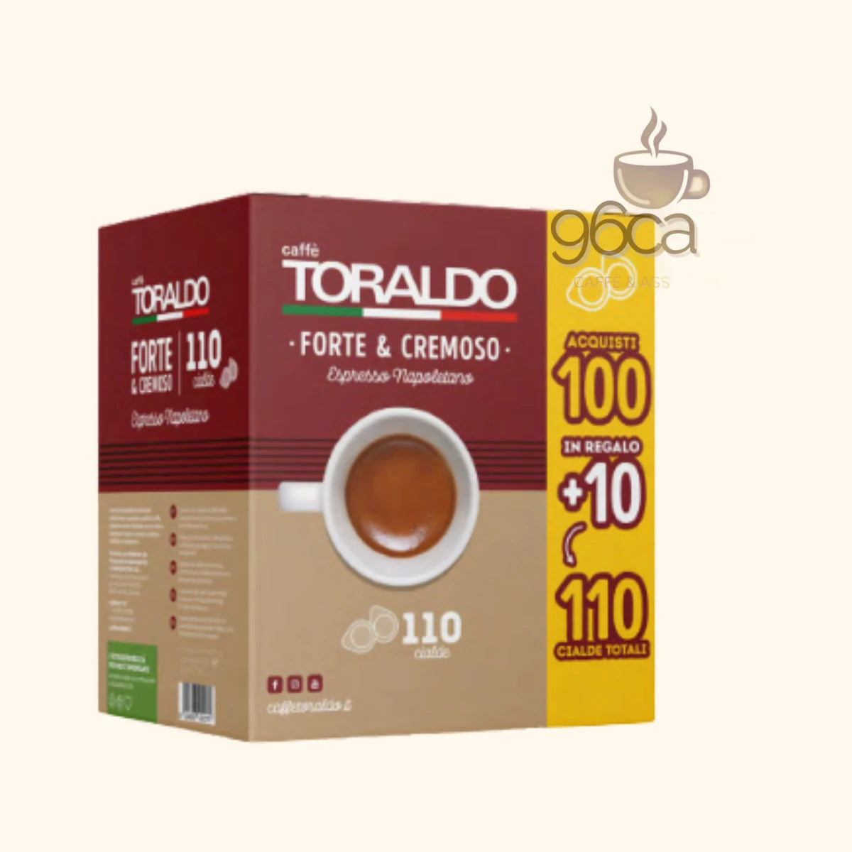 Caffè Toraldo Forte & Cremoso – 100 Cialde + 10 in OMAGGIO